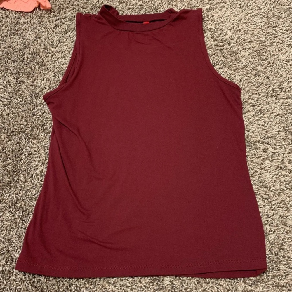 maroon tank top turtleneck